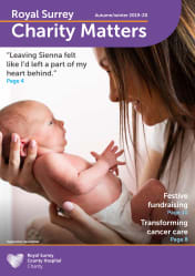 Front cover of Royal Surrey Charity Matters: supporter magazine